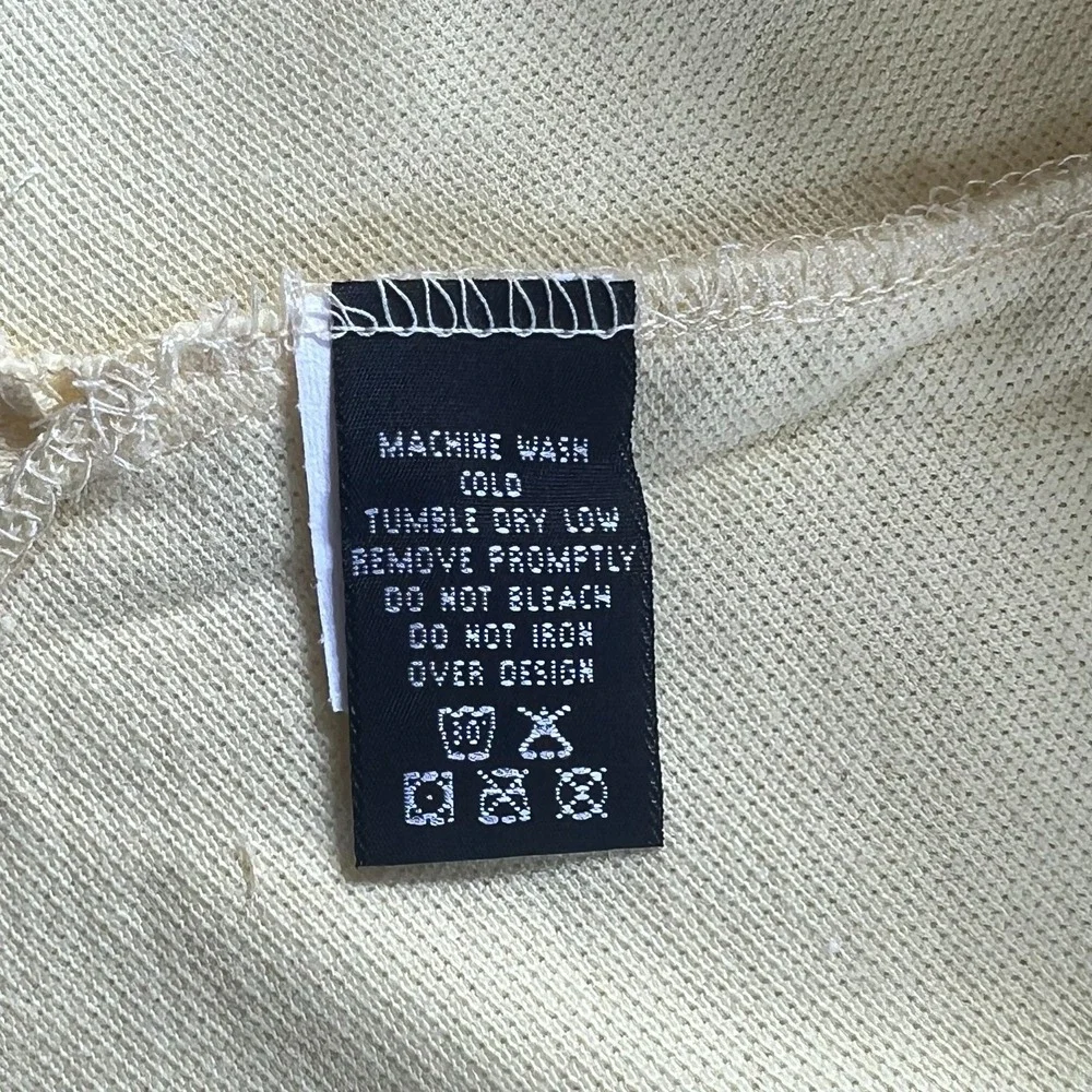 Polo Jeans Co. Polo Shirt Collard V-neck Made in USA Yellow Men's Size M VTG NWT